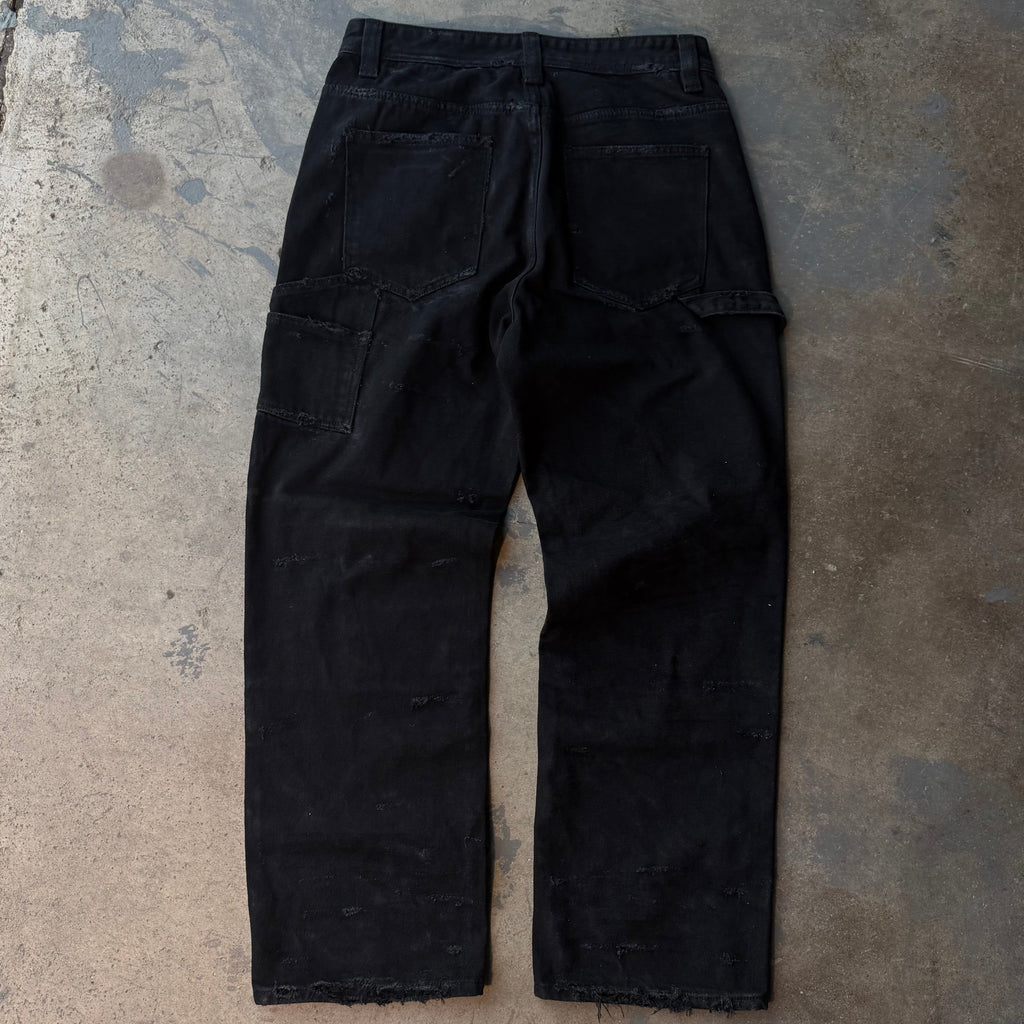 BLACK STUDDED DOUBLE KNEES