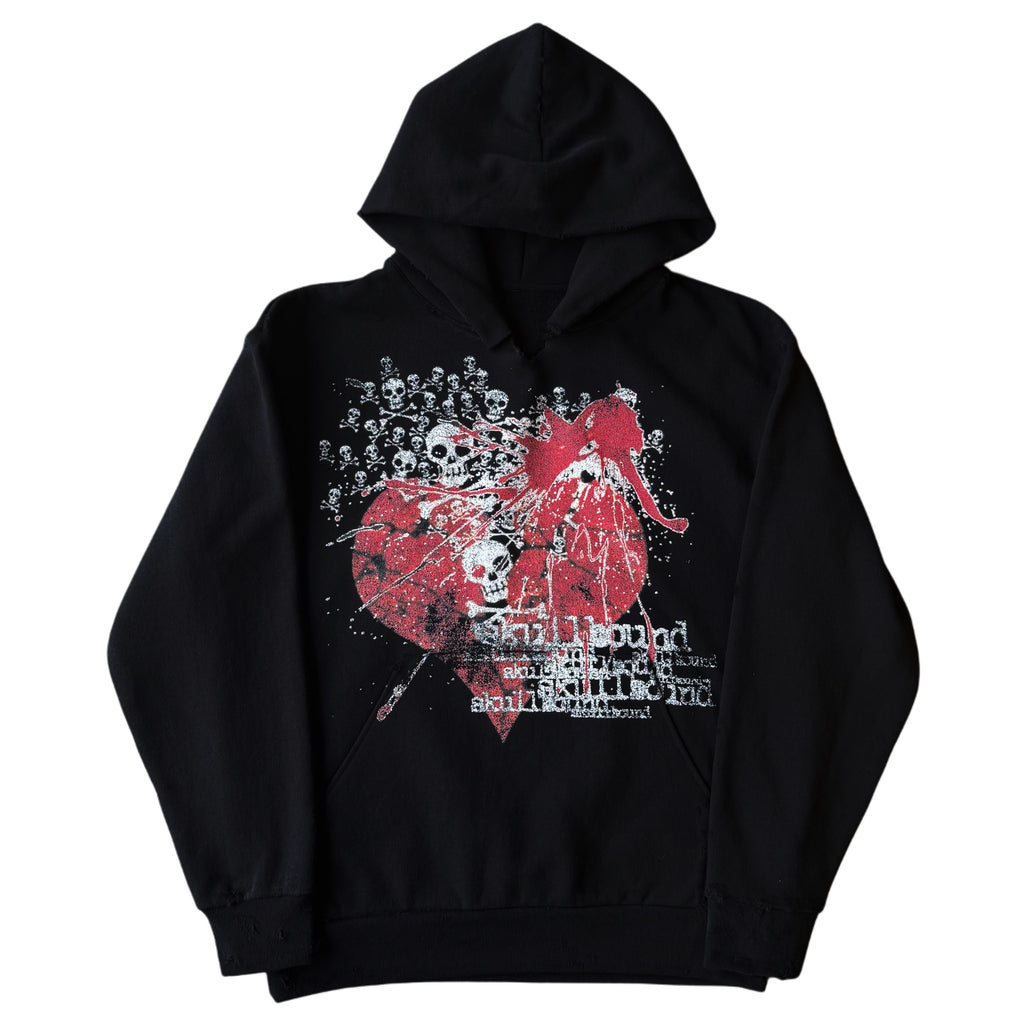 "SKULLBOUND" DISTRESSED HOODIE