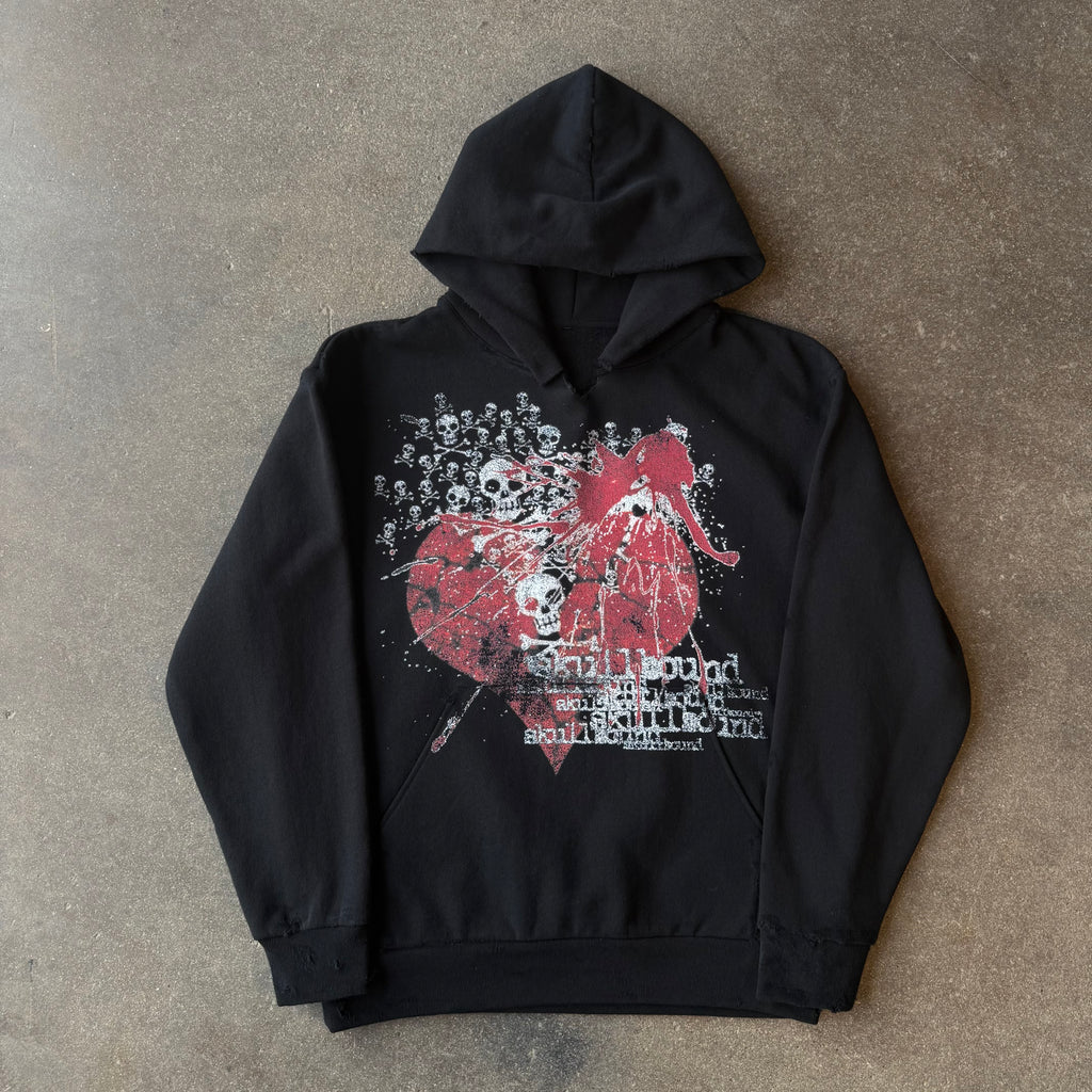 "SKULLBOUND" DISTRESSED HOODIE
