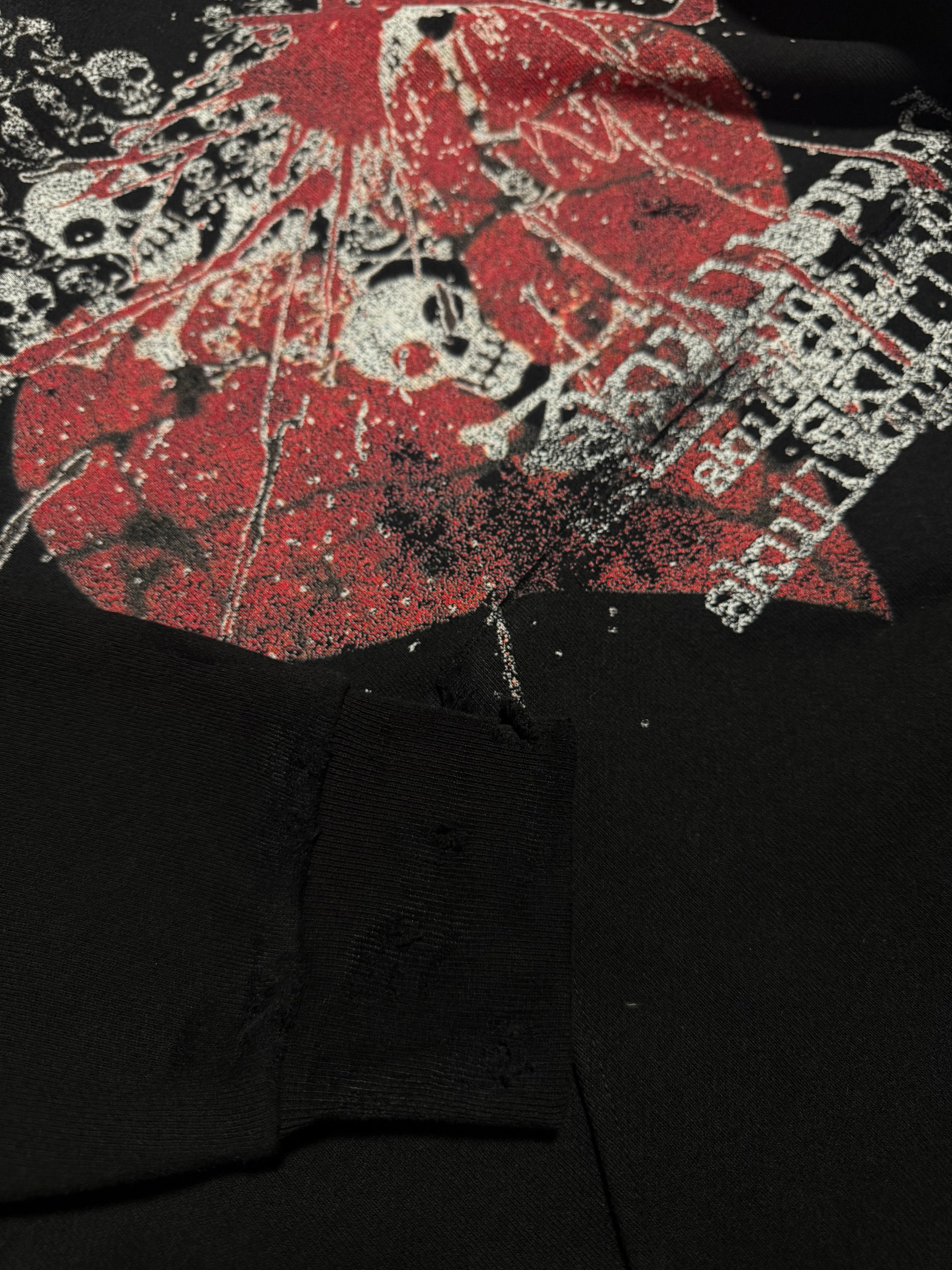 "SKULLBOUND" DISTRESSED HOODIE