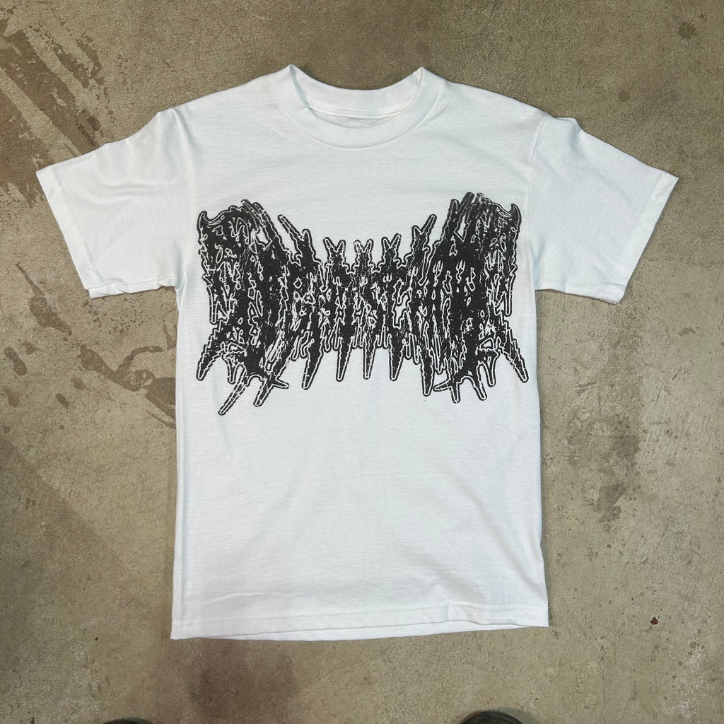 WHITE "NIGHSCHOOL" LOGO TEE