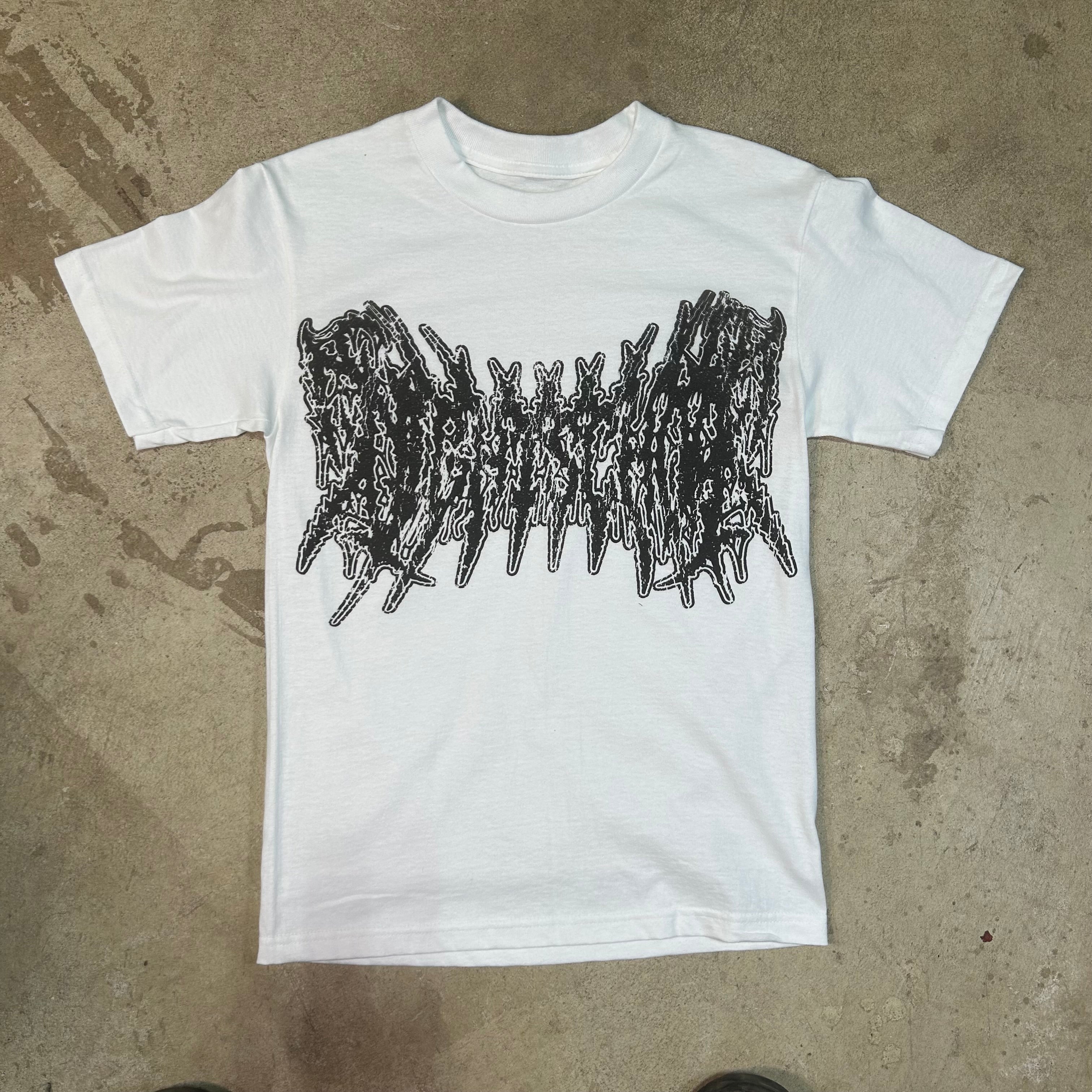 WHITE "NIGHSCHOOL" LOGO TEE