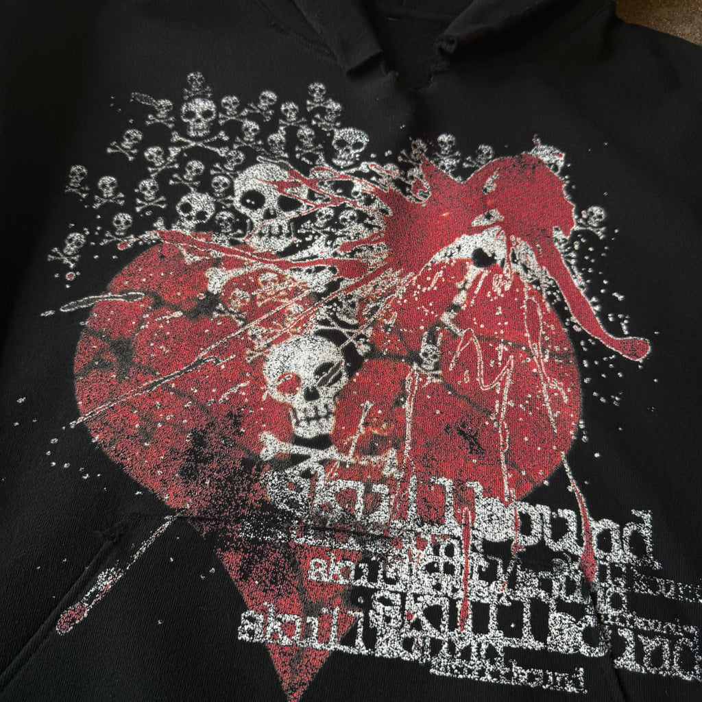 "SKULLBOUND" DISTRESSED HOODIE