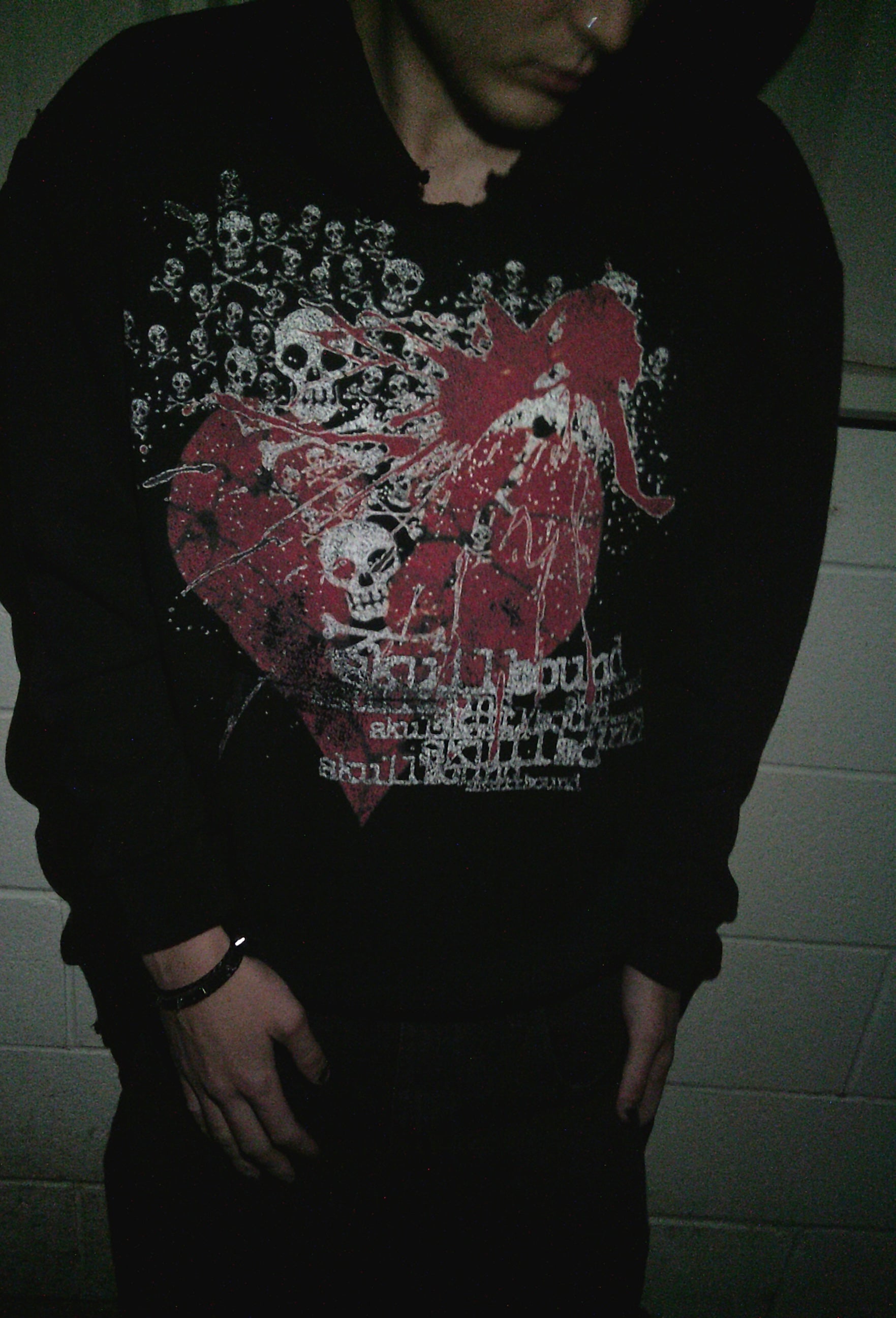 "SKULLBOUND" DISTRESSED HOODIE