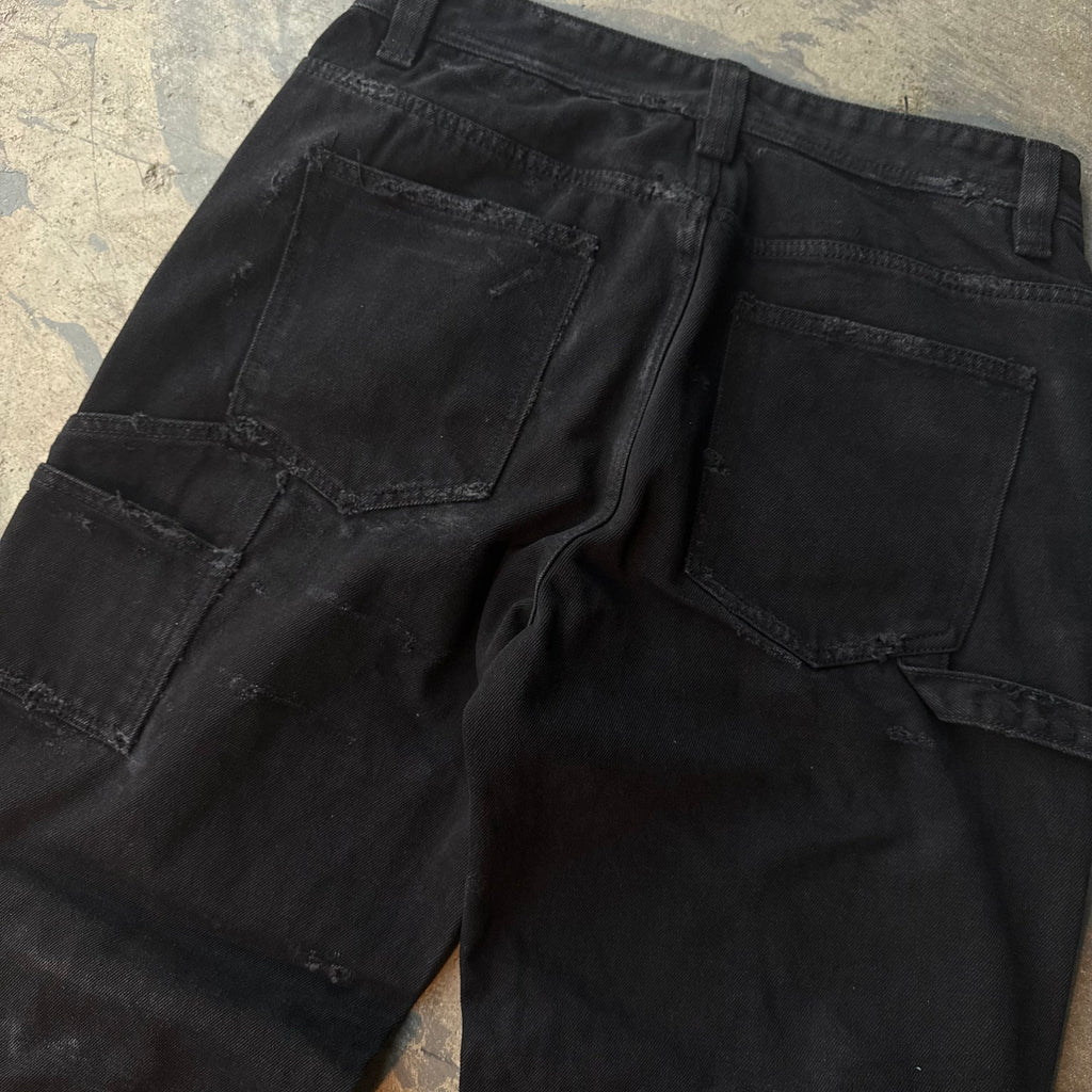 BLACK STUDDED DOUBLE KNEES